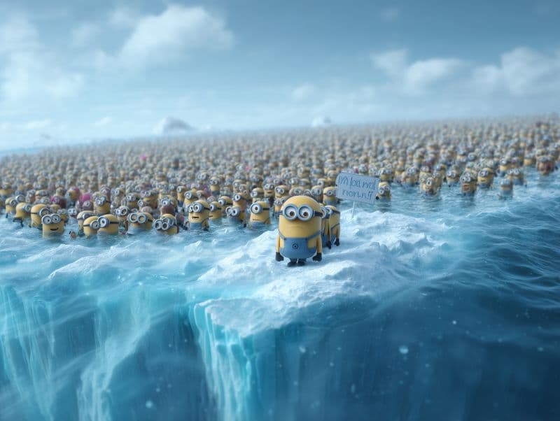 Sea of minions on ice - representing the crowded job market