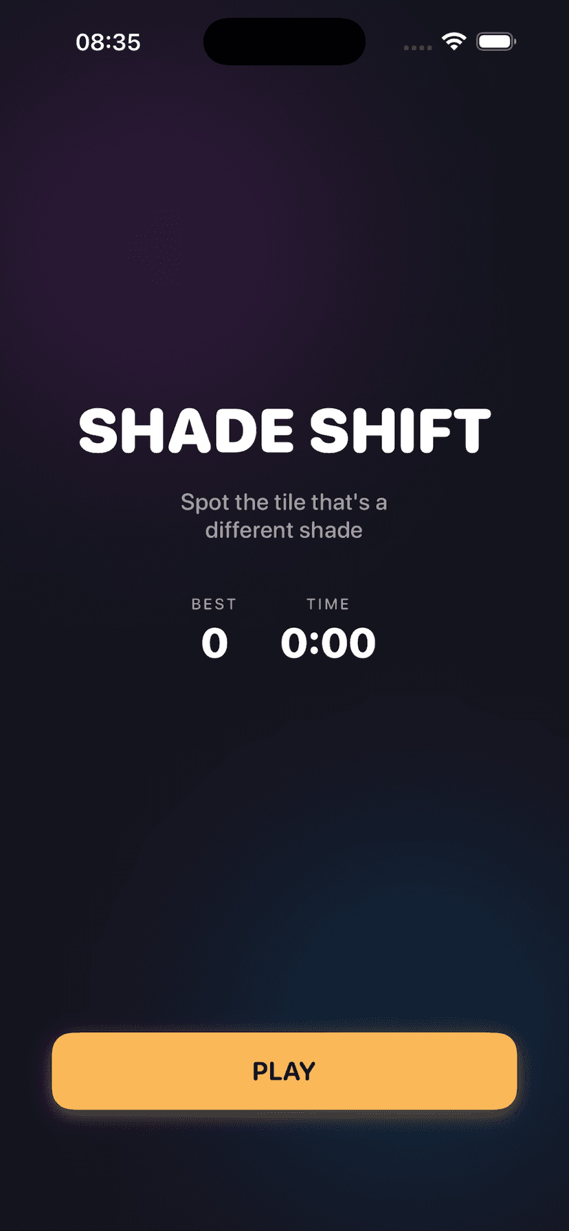 Shade Shift home screen