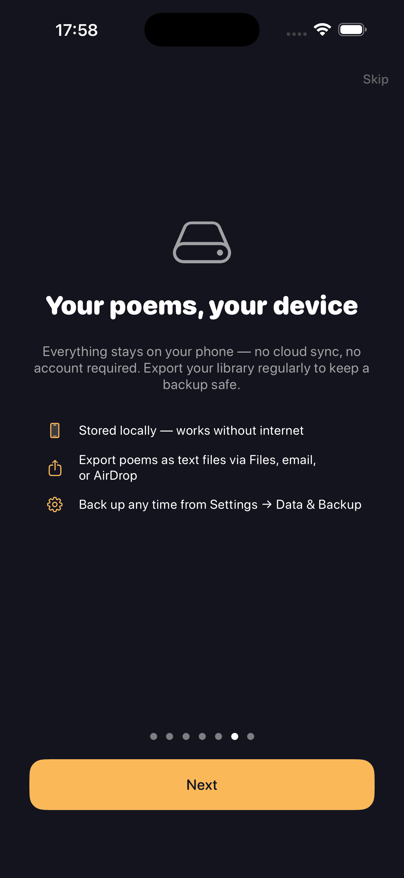 Your poems, your device