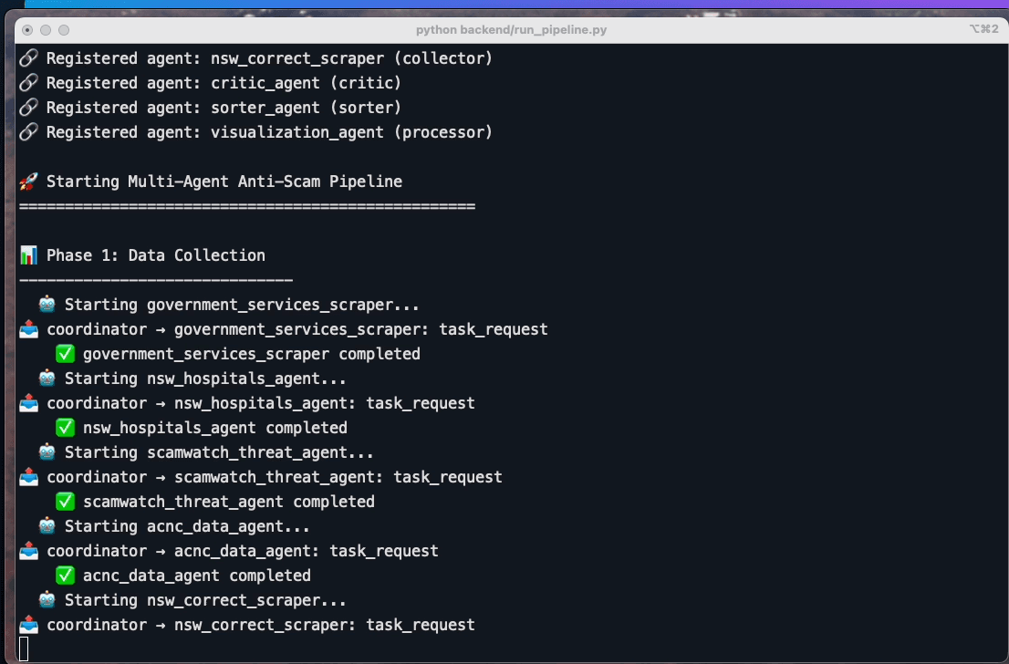 Digital Guardian data pipeline running in terminal