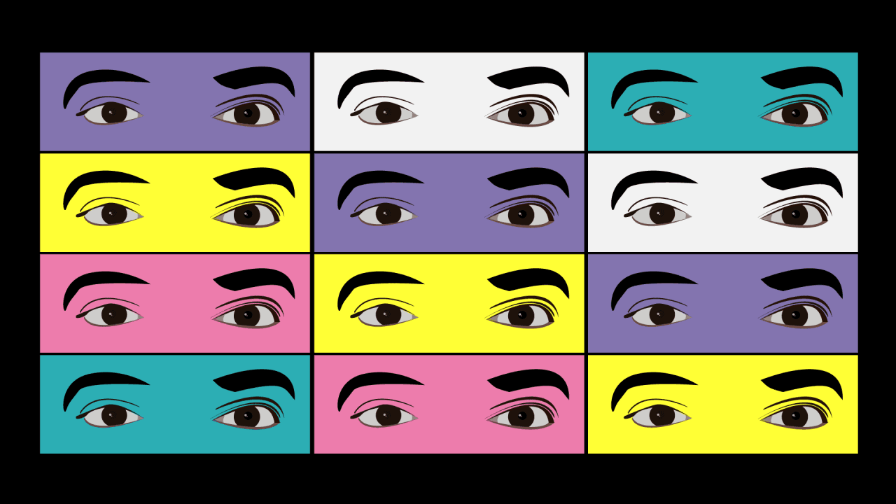 Pop art style eyes representing video conferencing